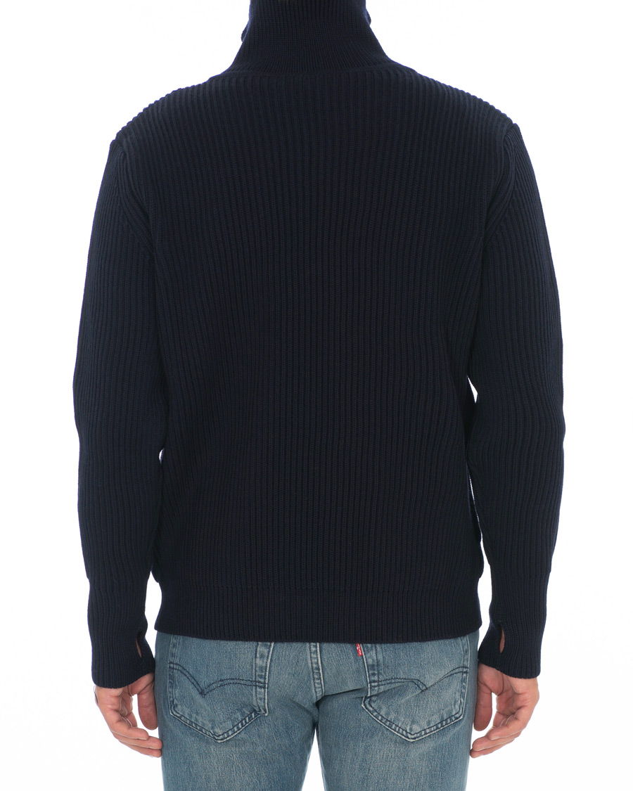 Herre | Gensere | Andersen-Andersen | Navy Half Zip Pockets Sweater Navy Blue