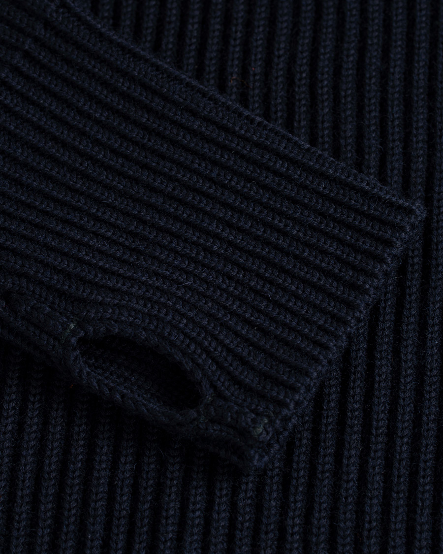 Herre | Gensere | Andersen-Andersen | Navy Half Zip Pockets Sweater Navy Blue