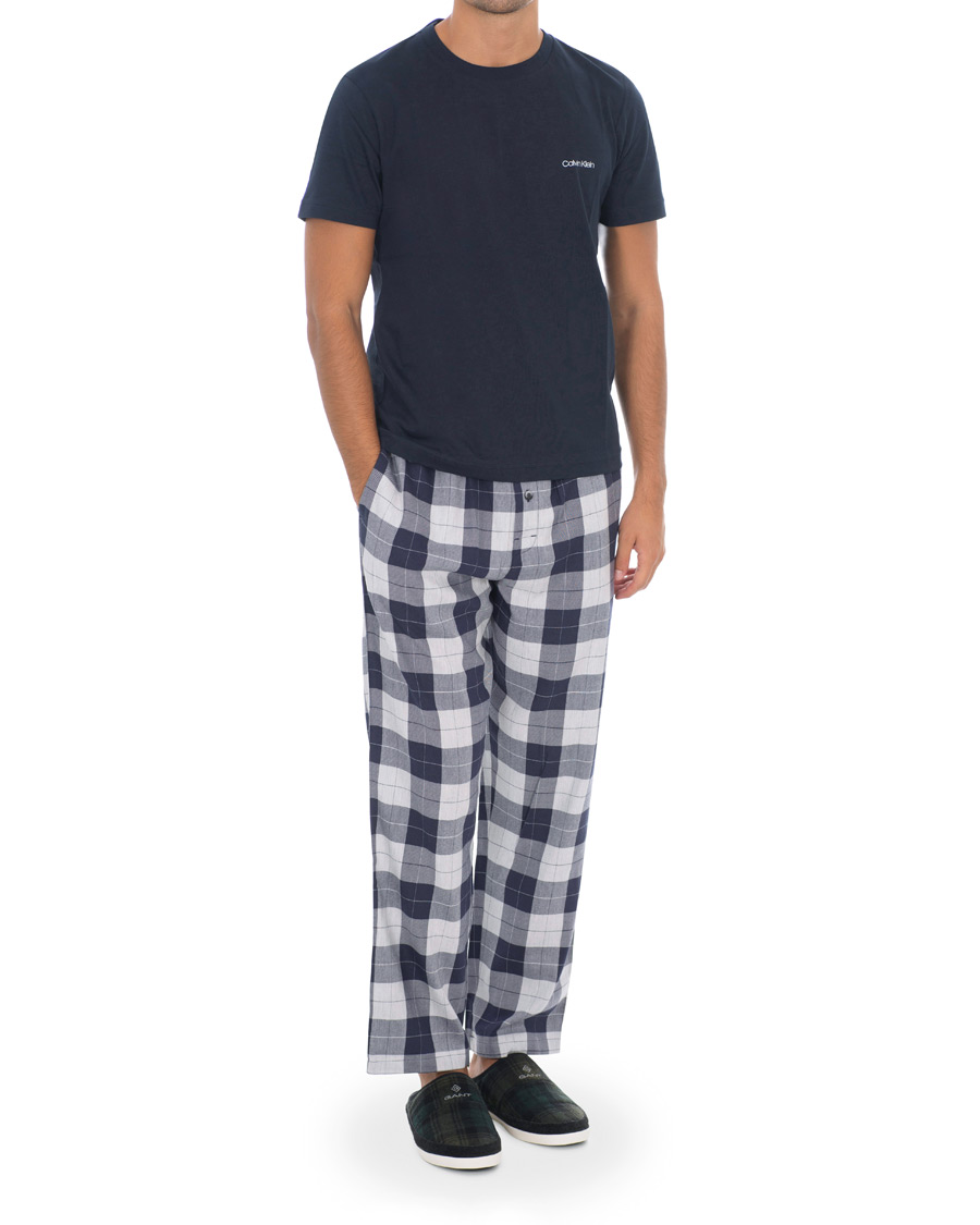 Herre | Pyjamaser og badekåper | Calvin Klein | Flannel Checked Pyjama Trousers Blue/White