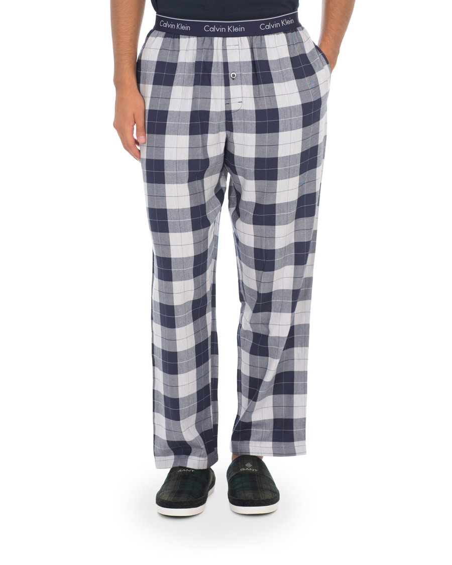 Herre | Pyjamaser og badekåper | Calvin Klein | Flannel Checked Pyjama Trousers Blue/White