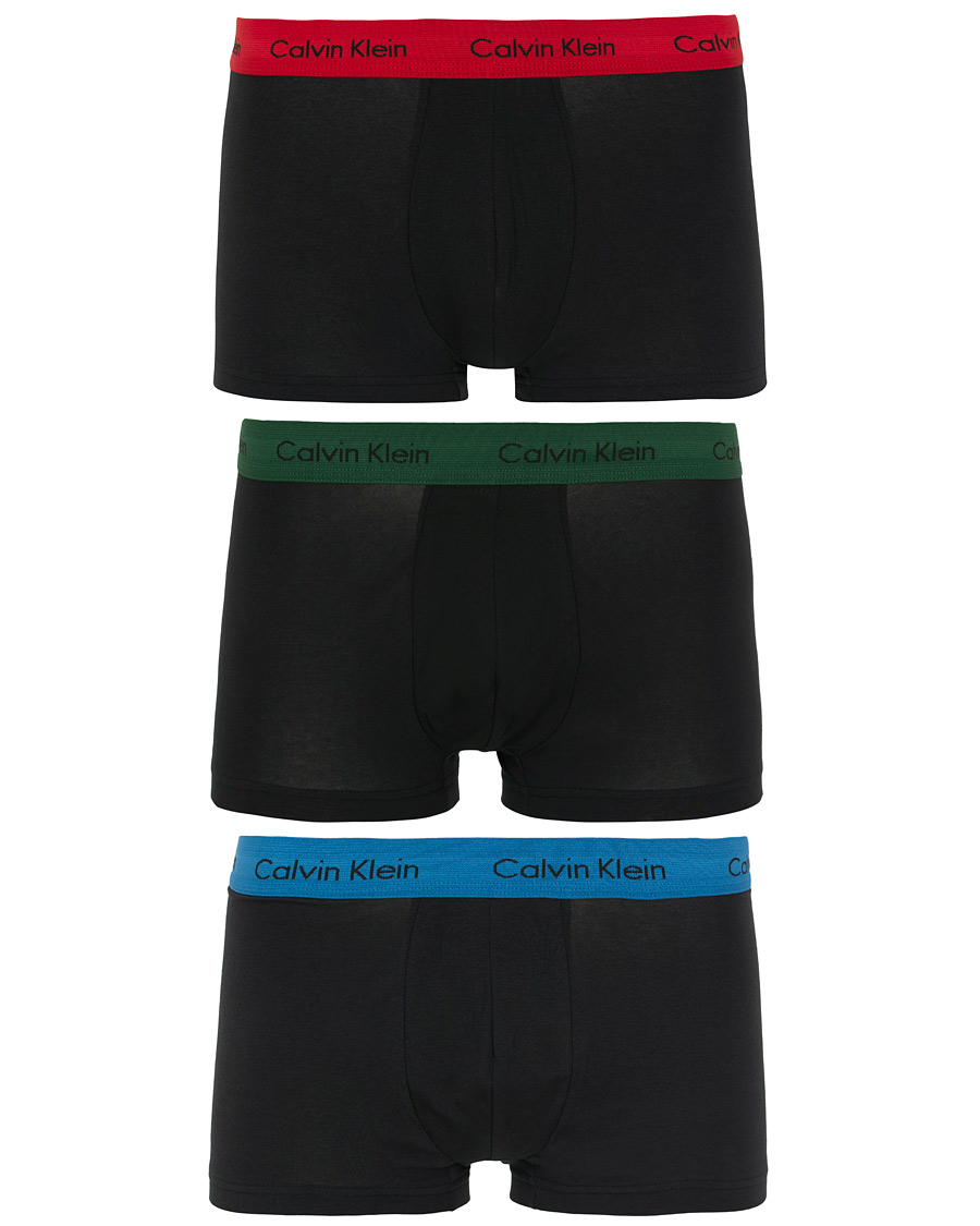 Herre | Undertøy | Calvin Klein | Cotton Stretch 3-Pack Low Rise Trunk Red/Green/Blue