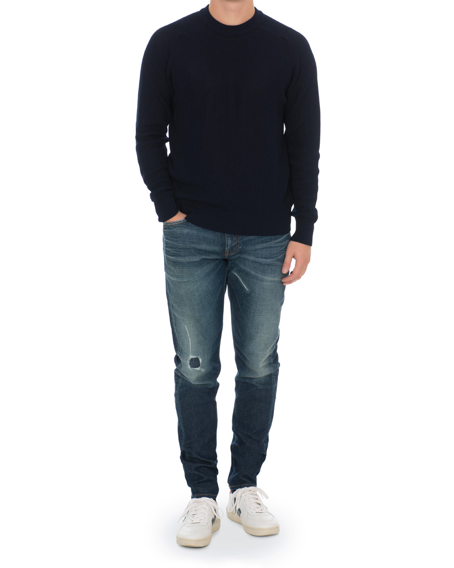 Herre | Jeans | Calvin Klein Jeans | Slim Tapered Shredded Jeans Mid Blue