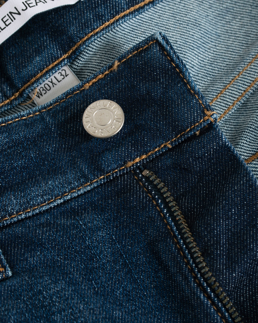 Herre | Jeans | Calvin Klein Jeans | Slim Tapered Shredded Jeans Mid Blue