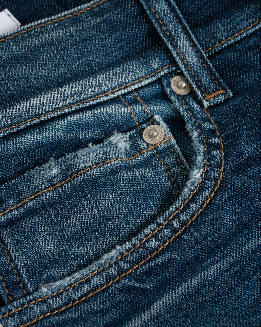 Herre | Jeans | Calvin Klein Jeans | Slim Tapered Shredded Jeans Mid Blue