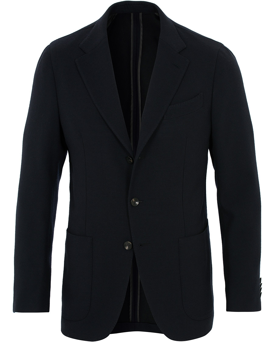 Herre | Dressjakker | Caruso | Butterfly Textured Wool Blazer Navy