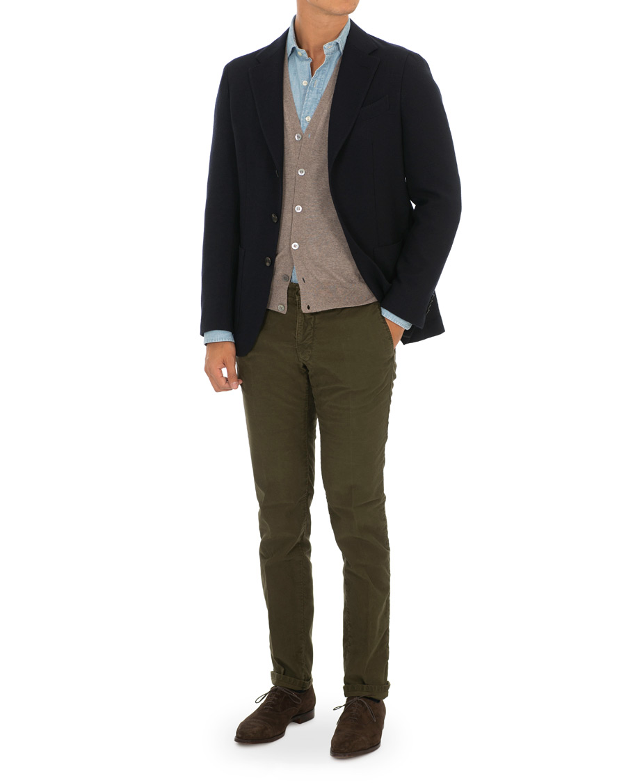 Herre | Dressjakker | Caruso | Butterfly Textured Wool Blazer Navy
