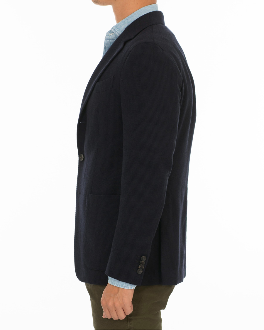 Herre | Dressjakker | Caruso | Butterfly Textured Wool Blazer Navy
