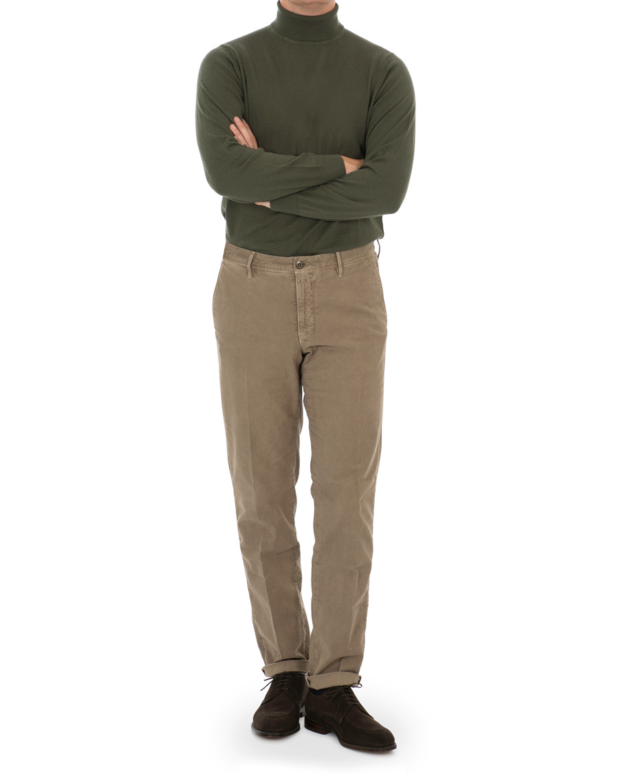 Herre | Gensere | Caruso | Cotton/Cashmere Turtleneck Sweater Dark Green