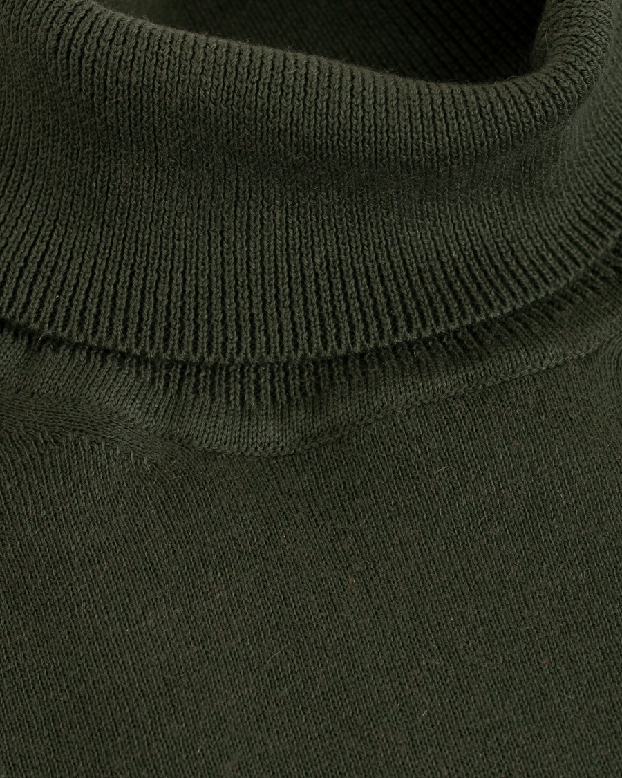 Herre | Gensere | Caruso | Cotton/Cashmere Turtleneck Sweater Dark Green