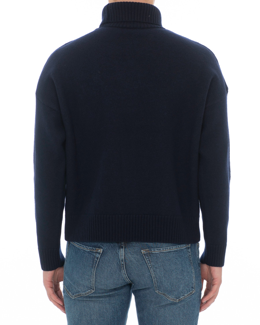 Herre | Gensere | AMI | Oversized Heart Logo Wool Rollneck Navy