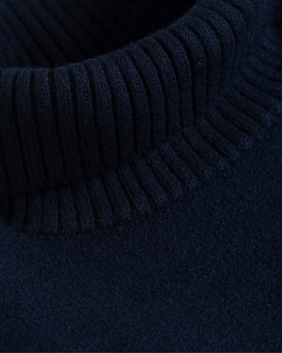 Herre | Gensere | AMI | Oversized Heart Logo Wool Rollneck Navy