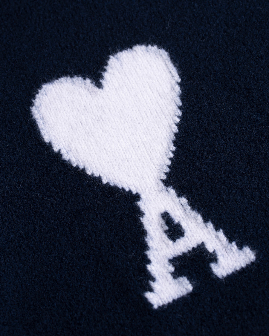 Herre | Gensere | AMI | Oversized Heart Logo Wool Rollneck Navy