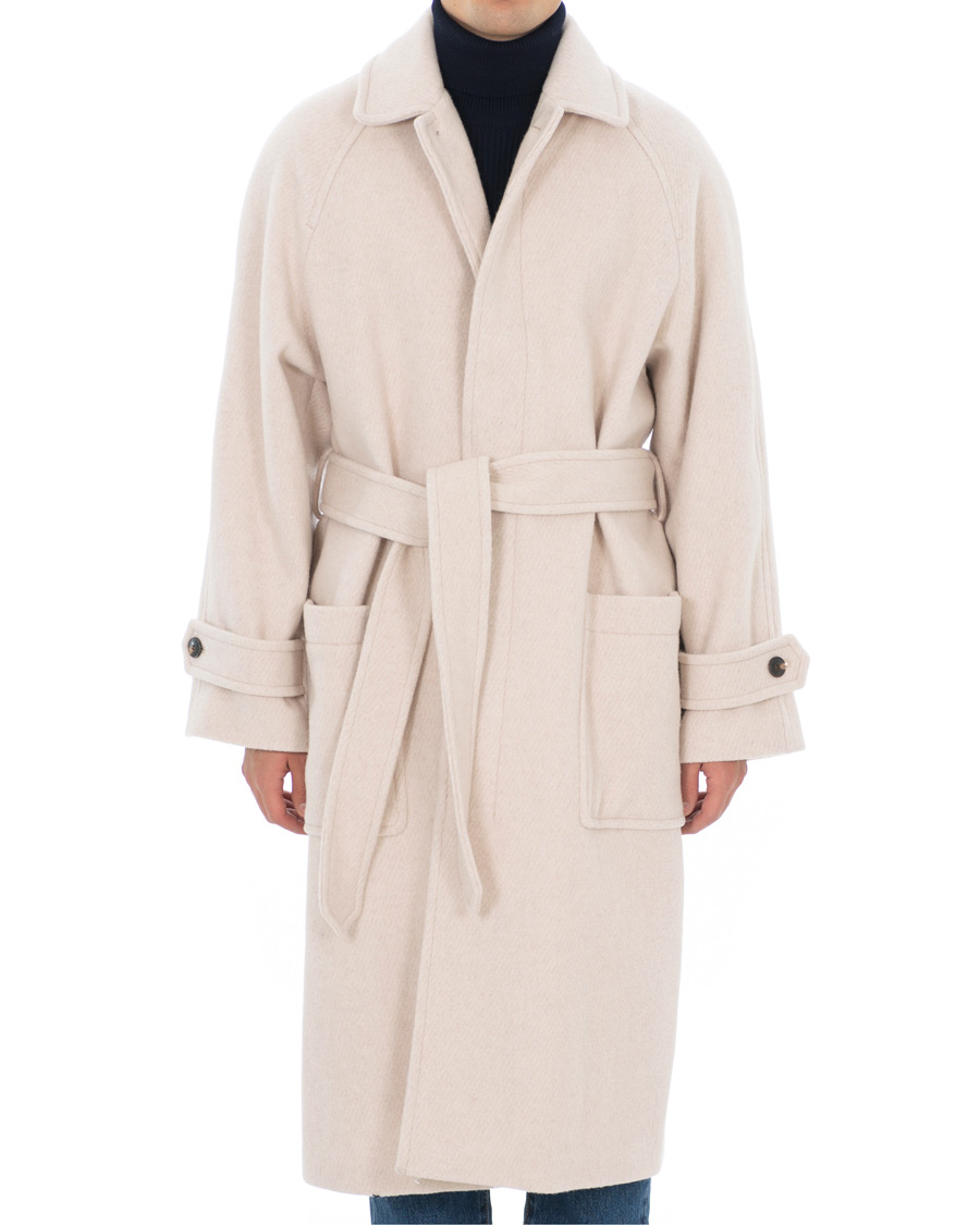 Herre | Jakker | AMI | Brushed Wool Robe Coat Beige