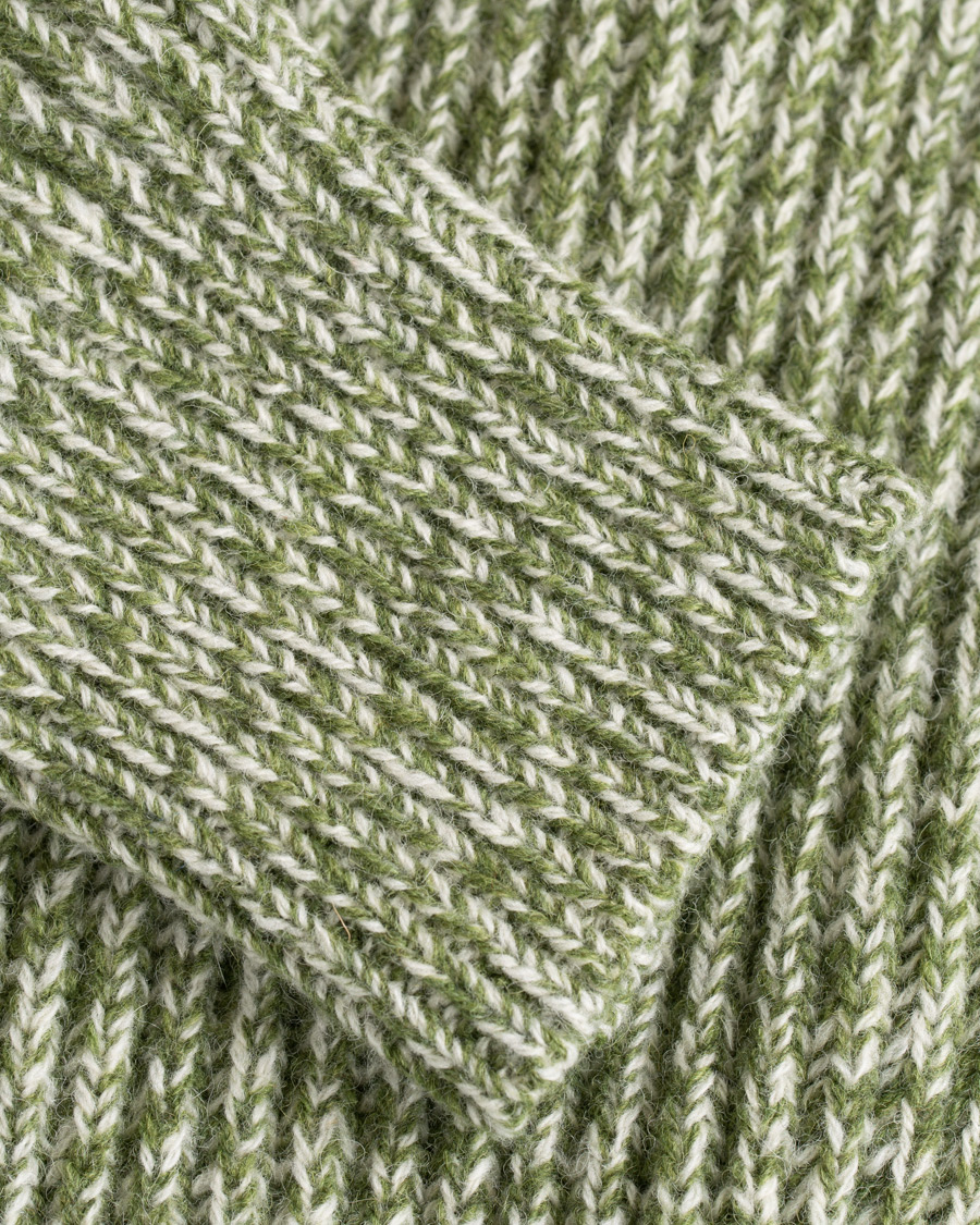 Herre | Gensere | AMI | Mouline Ribbed Crew Neck Sweater Green/White