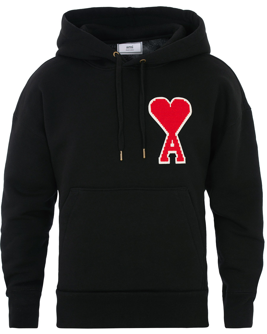 Herre | Gensere | AMI | Large Heart Logo Hoodie Black
