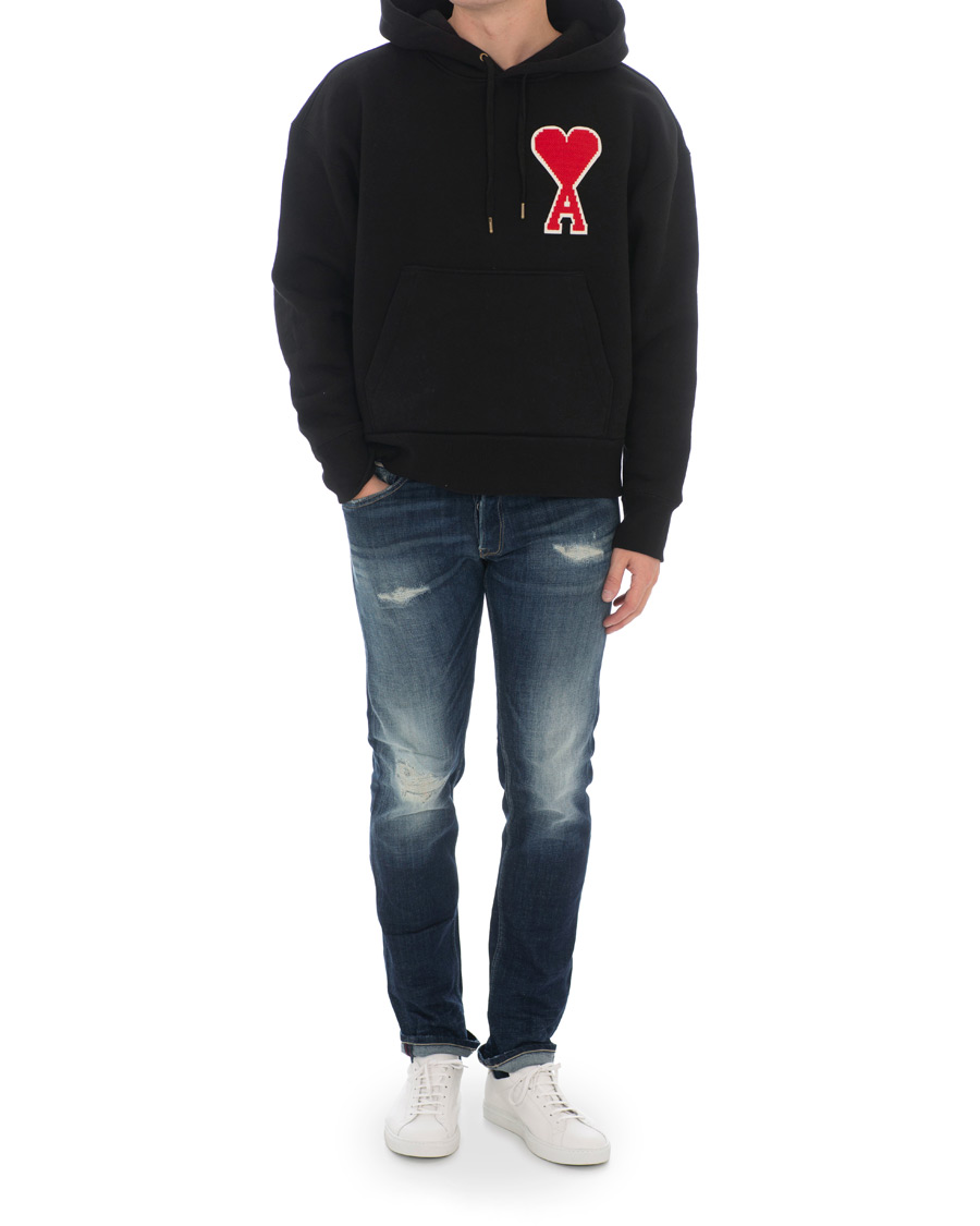 Herre | Gensere | AMI | Large Heart Logo Hoodie Black