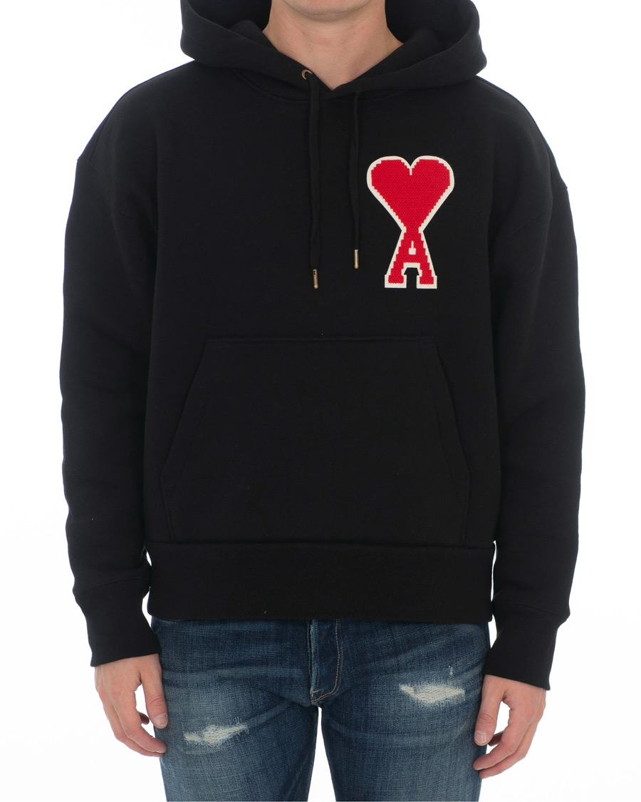 Herre | Gensere | AMI | Large Heart Logo Hoodie Black