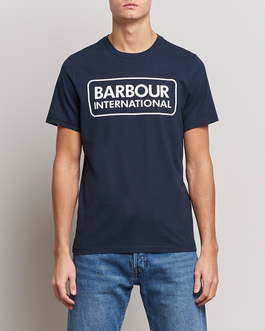 Herre | Barbour International | Barbour International | Large Logo Crew Neck Tee Navy