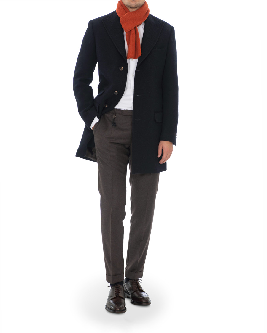 Herre | Piacenza Cashmere Short Loop Cashmere Sarf Orange | Piacenza Cashmere | Short Loop Cashmere Sarf Orange