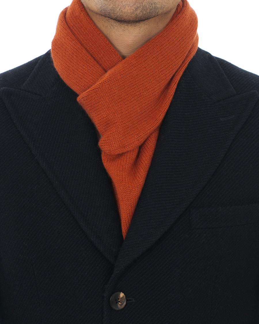 Herre | Piacenza Cashmere Short Loop Cashmere Sarf Orange | Piacenza Cashmere | Short Loop Cashmere Sarf Orange