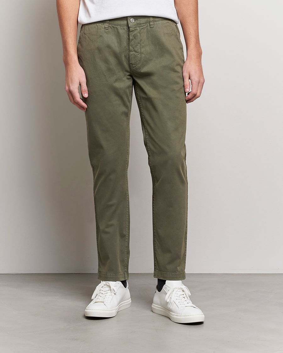Herre | Wardrobe basics | NN07 | Marco Slim Fit Stretch Chinos Army Green