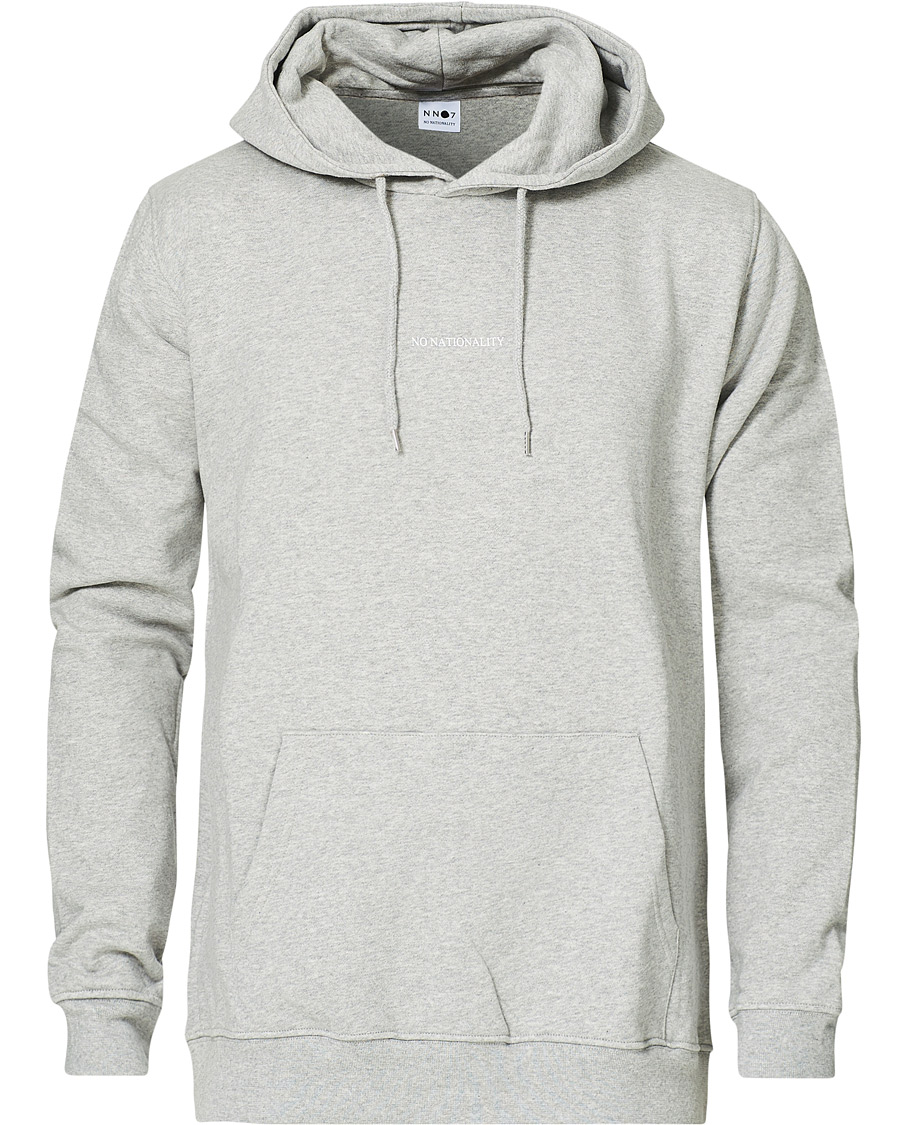 Herre | Gensere | NN07 | Barrow Printed Hoodie Light Grey Melange