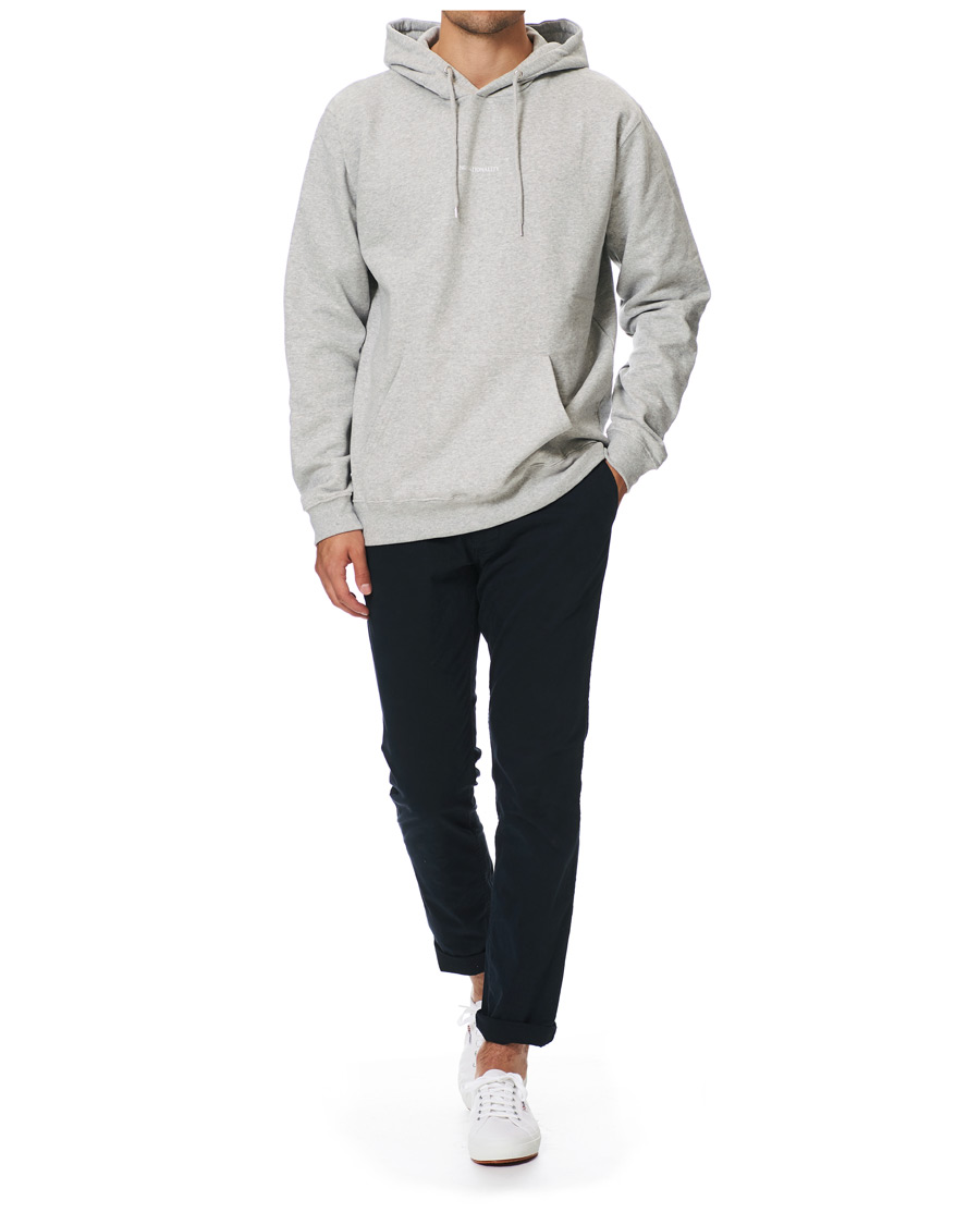 Herre | Gensere | NN07 | Barrow Printed Hoodie Light Grey Melange