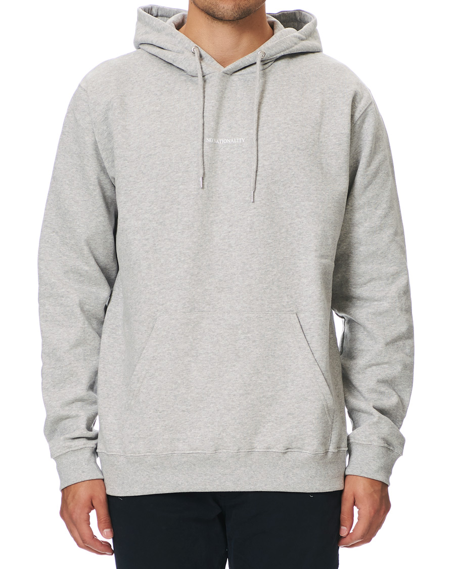 Herre | Gensere | NN07 | Barrow Printed Hoodie Light Grey Melange