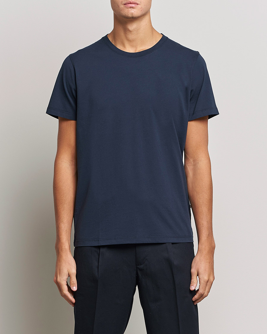 Herre | Kortermede t-shirts | NN07 | Pima Crew Neck Tee Navy Blue