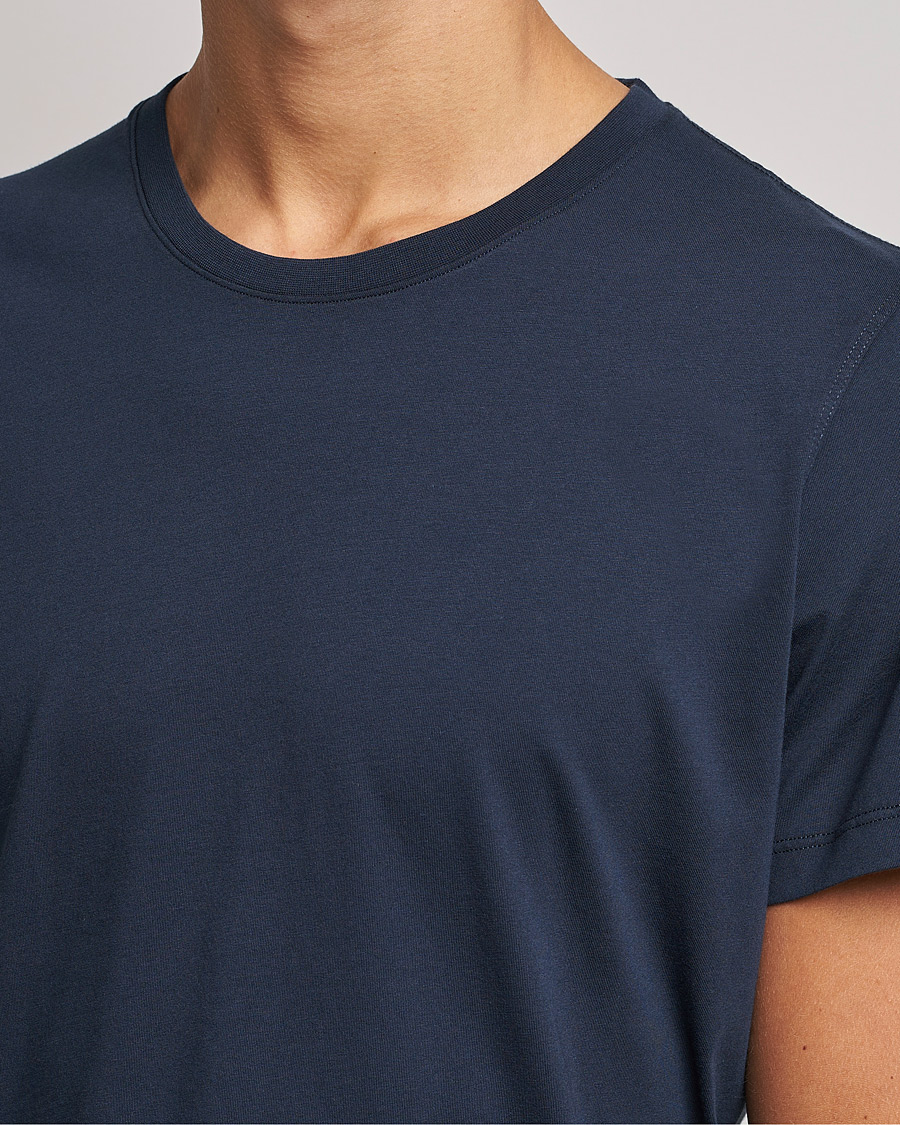 Herre | T-Shirts | NN07 | Pima Crew Neck Tee Navy Blue
