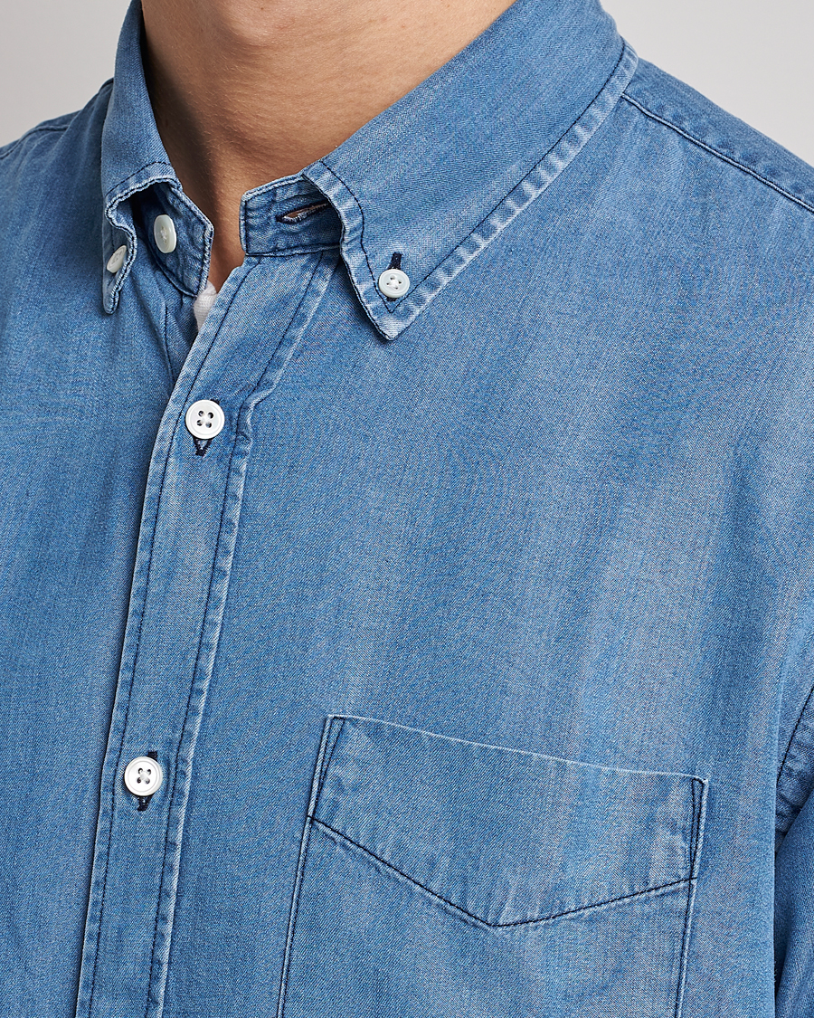Herre | Skjorter | NN07 | Levon Tencel Denim Shirt Light Blue