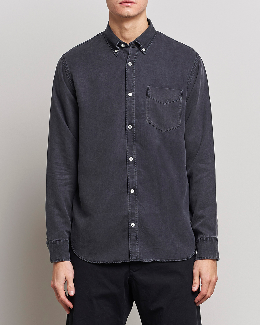 Herre | Wardrobe basics | NN07 | Levon Tencel Denim Shirt Black