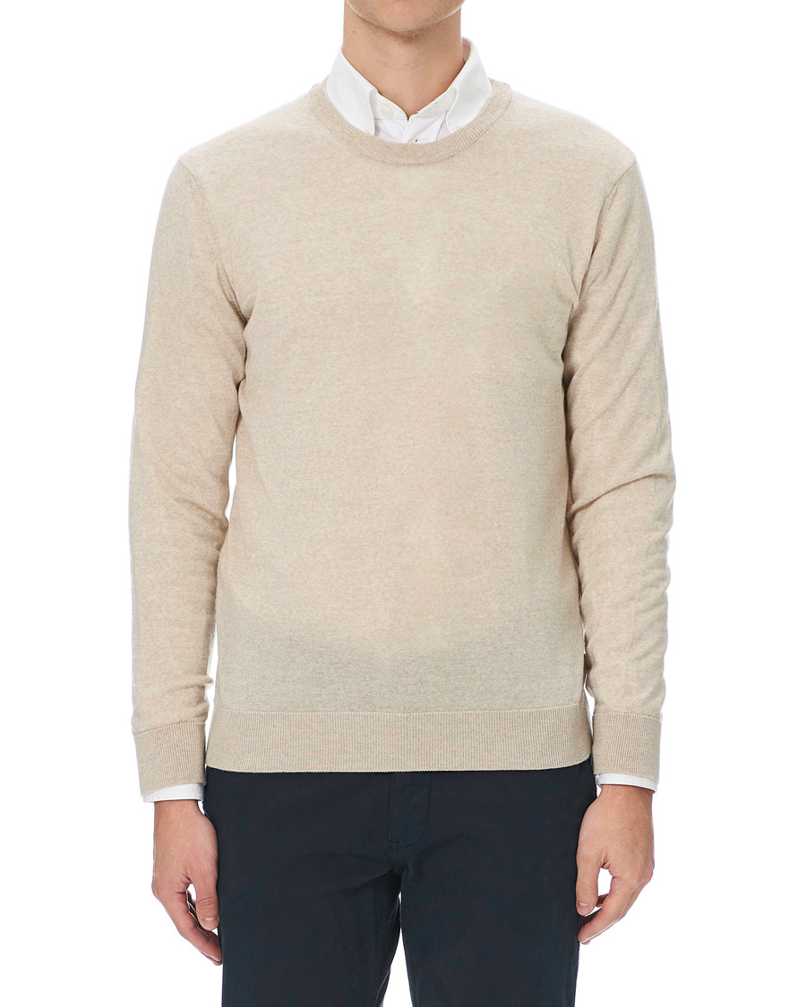 Herre | Gensere | NN07 | Ted Extra Fine Merino Crew Neck Pullover Light Khaki