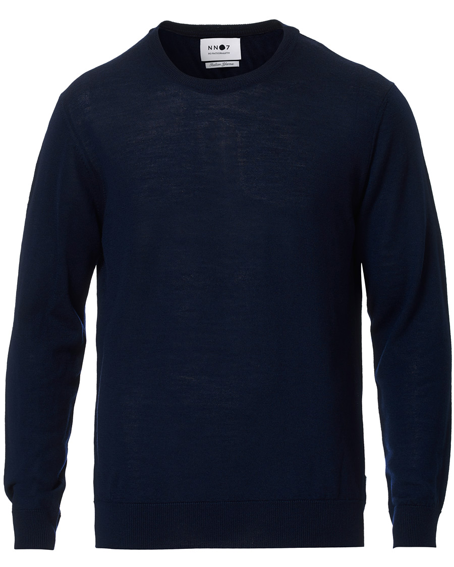Herre | Gensere | NN07 | Ted Extra Fine Merino Crew Neck Pullover Navy Blue