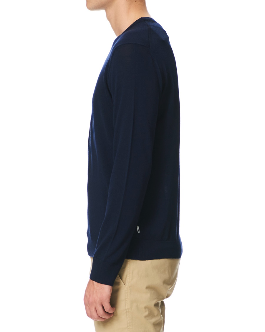 Herre | Gensere | NN07 | Ted Extra Fine Merino Crew Neck Pullover Navy Blue