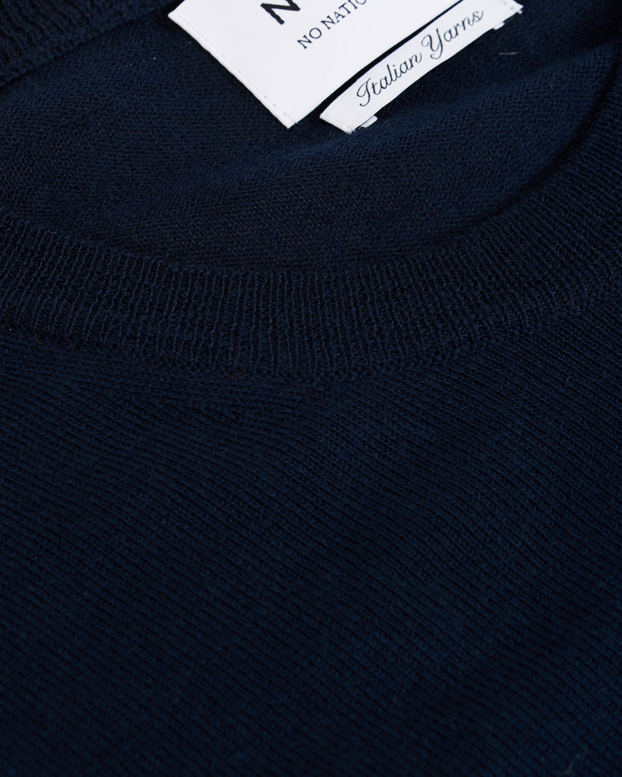 Herre | Gensere | NN07 | Ted Extra Fine Merino Crew Neck Pullover Navy Blue