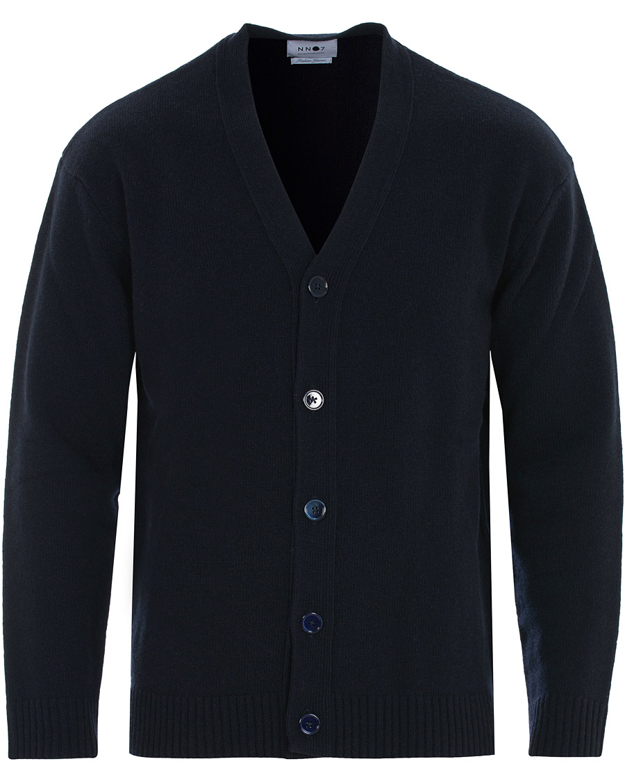 Herre | Gensere | NN07 | Bjorn Wool Cardigan Navy Blue