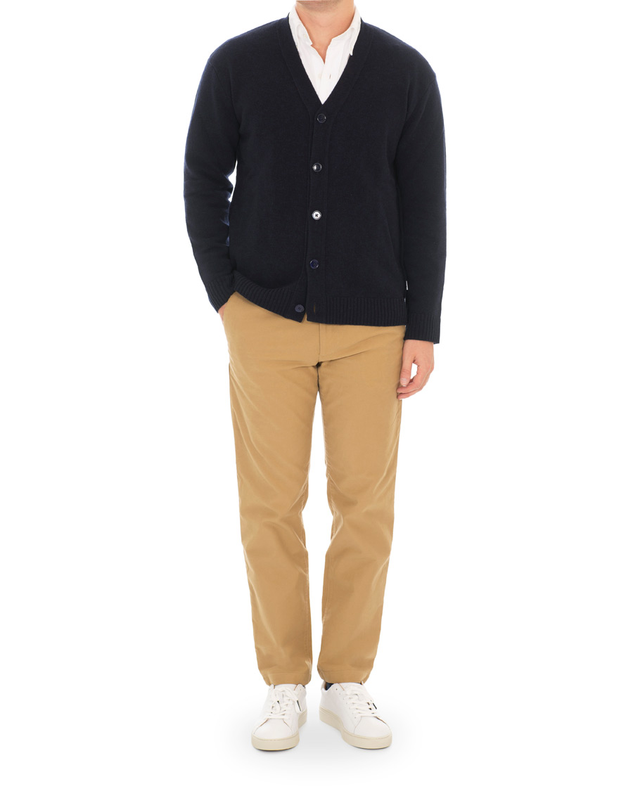 Herre | Gensere | NN07 | Bjorn Wool Cardigan Navy Blue