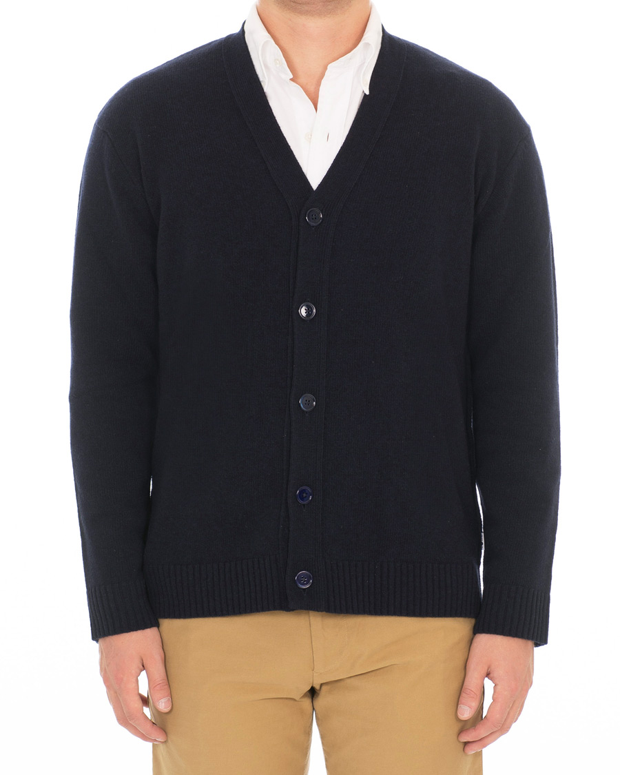 Herre | Gensere | NN07 | Bjorn Wool Cardigan Navy Blue