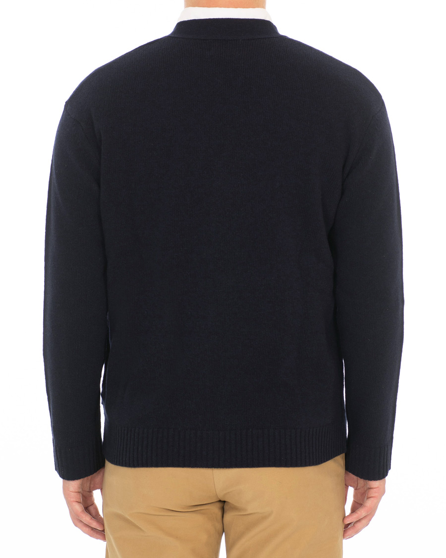 Herre | Gensere | NN07 | Bjorn Wool Cardigan Navy Blue