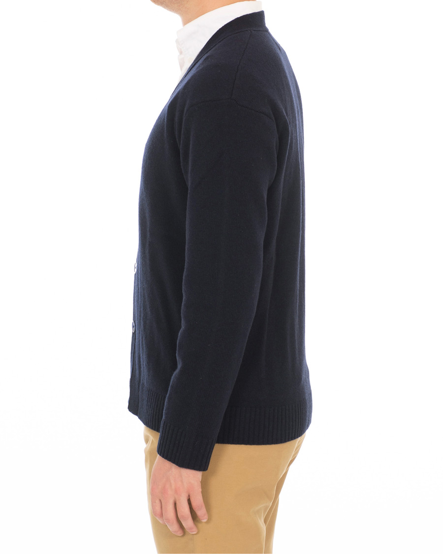 Herre | Gensere | NN07 | Bjorn Wool Cardigan Navy Blue