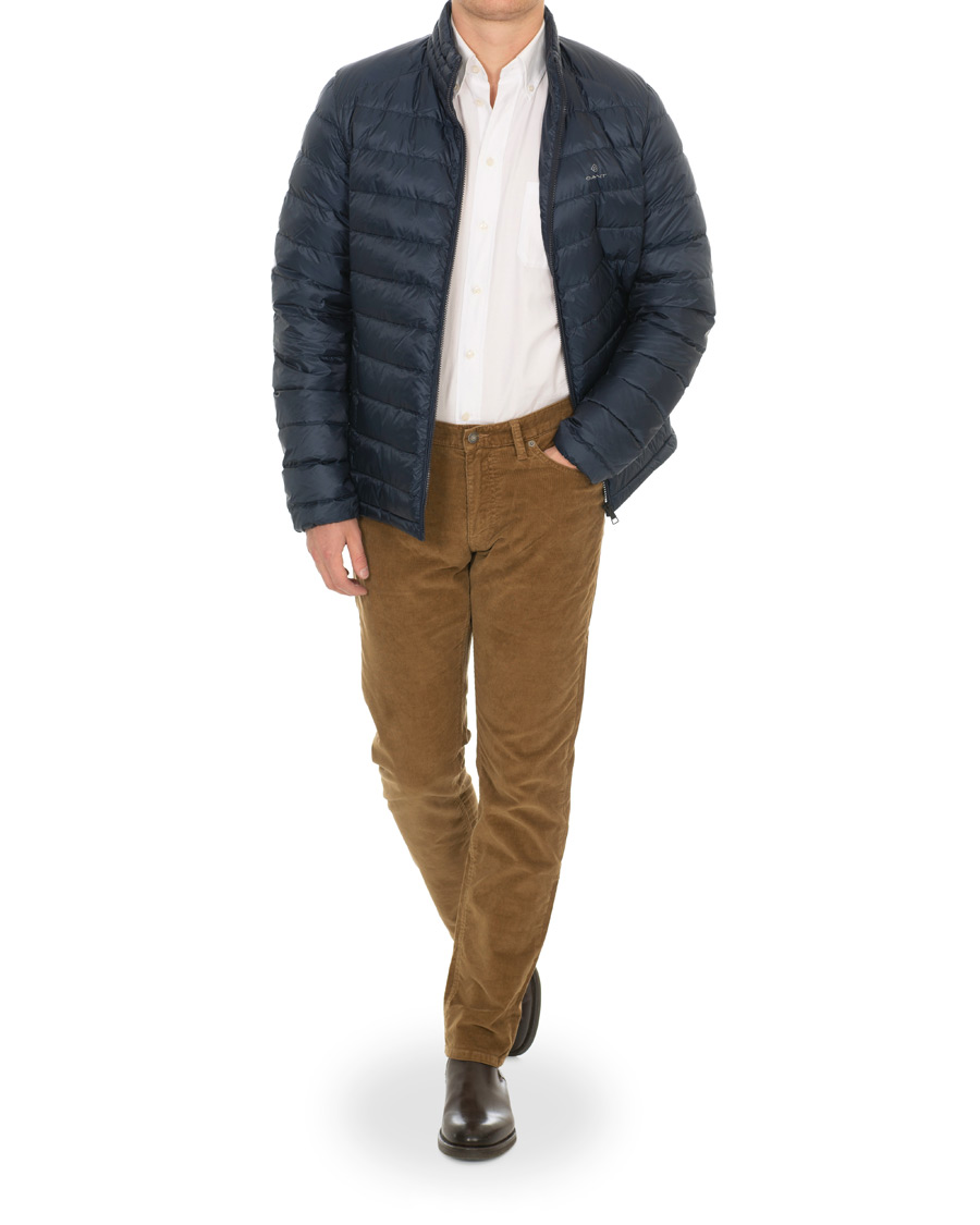 Herre | Bukser | GANT | Slim Fit Corduroy 5-Pocket Jeans Warm Khaki
