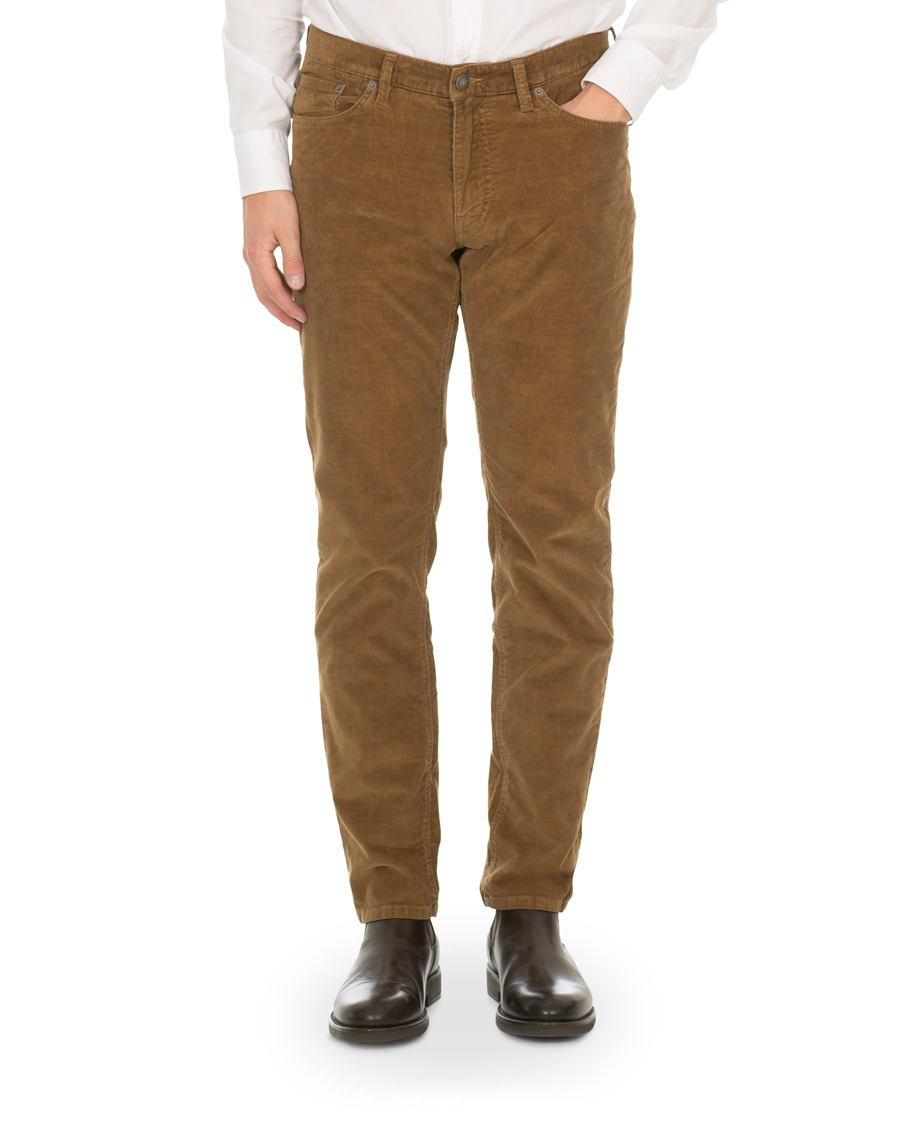 Herre | Bukser | GANT | Slim Fit Corduroy 5-Pocket Jeans Warm Khaki