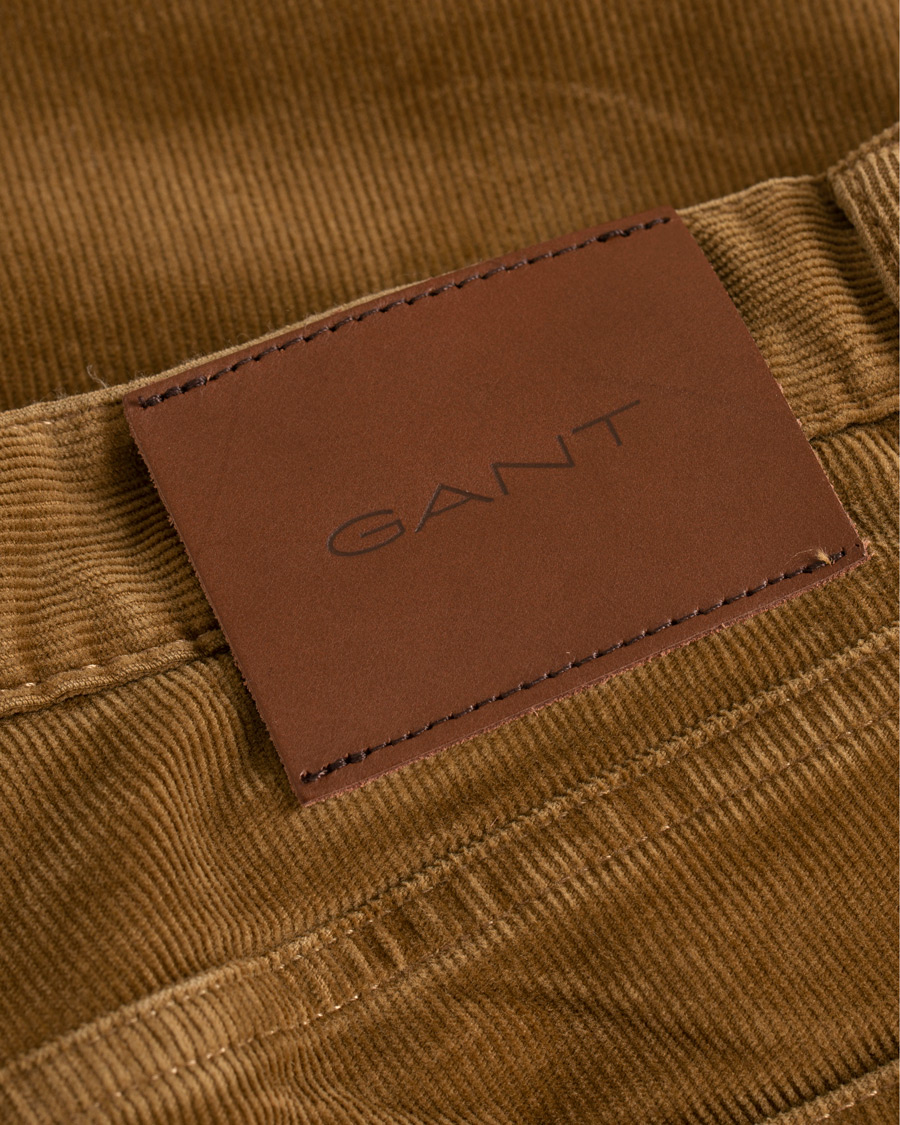 Herre | Bukser | GANT | Slim Fit Corduroy 5-Pocket Jeans Warm Khaki