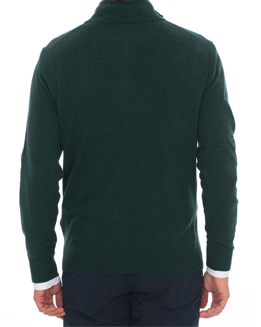 Herre | Gensere | GANT | Lambswool Half Zip Tartan Green
