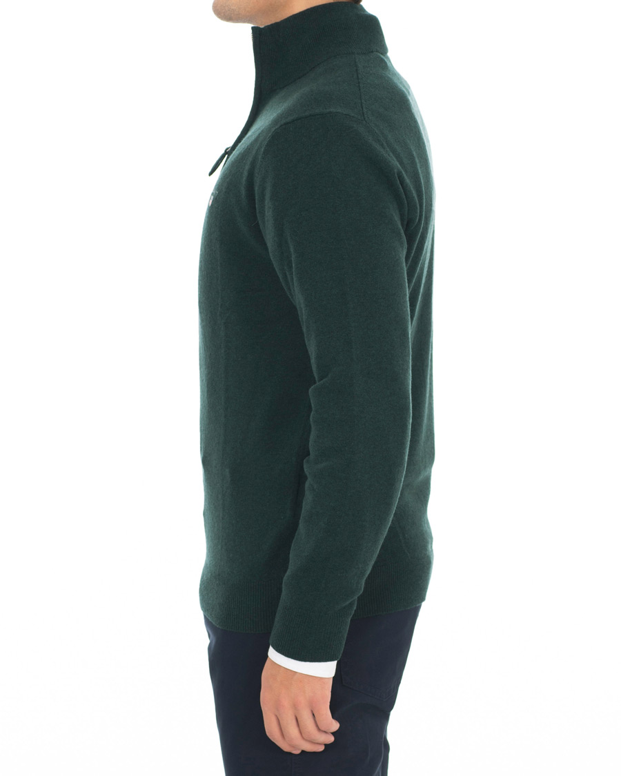 Herre | Gensere | GANT | Lambswool Half Zip Tartan Green