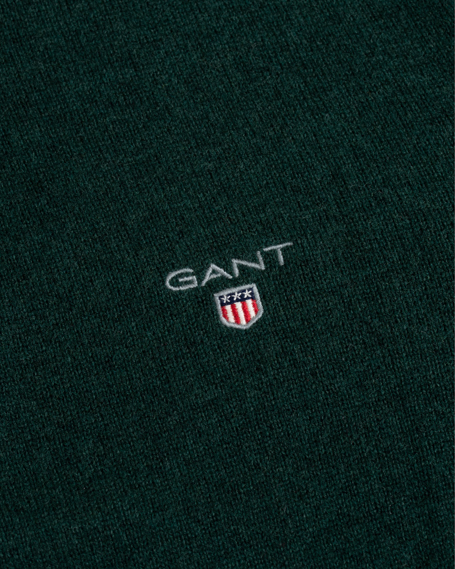 Herre | Gensere | GANT | Lambswool Half Zip Tartan Green