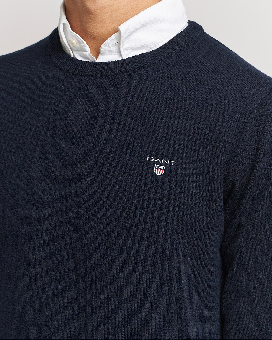 Herre | Gensere | GANT | Lambswool Crew Neck Pullover Marine