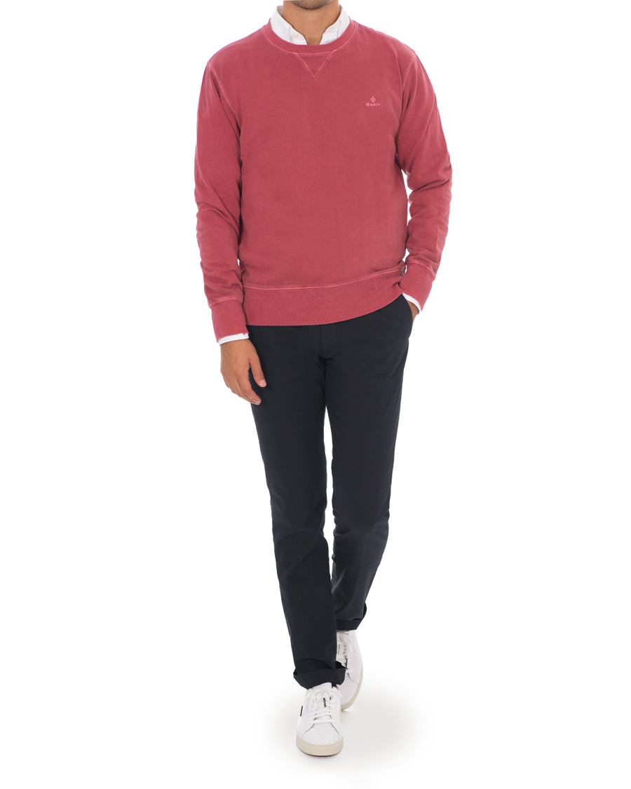 Herre | Gensere | GANT | Winter Faded Crew Neck Sweatshirt Mahogany Red