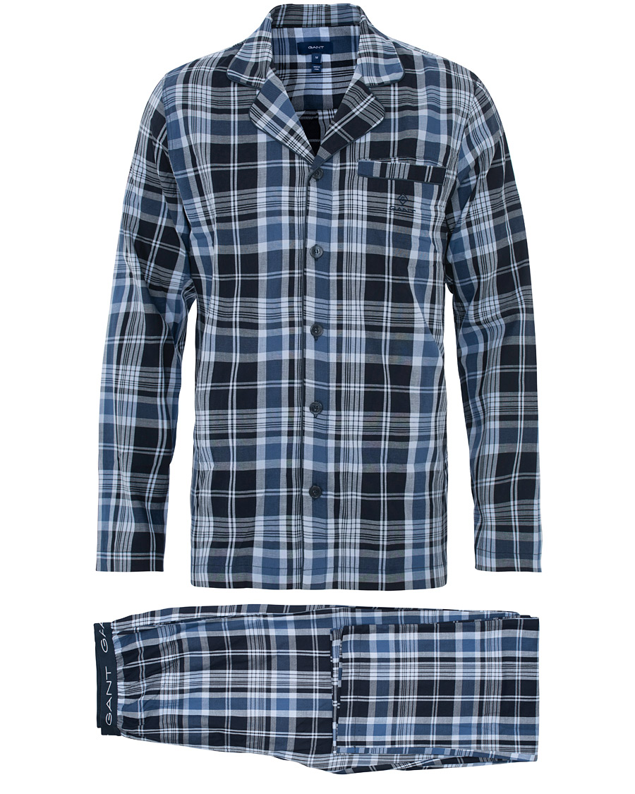 Herre | Pyjamaser og badekåper | GANT | Check Pyjama Set Vintage Blue